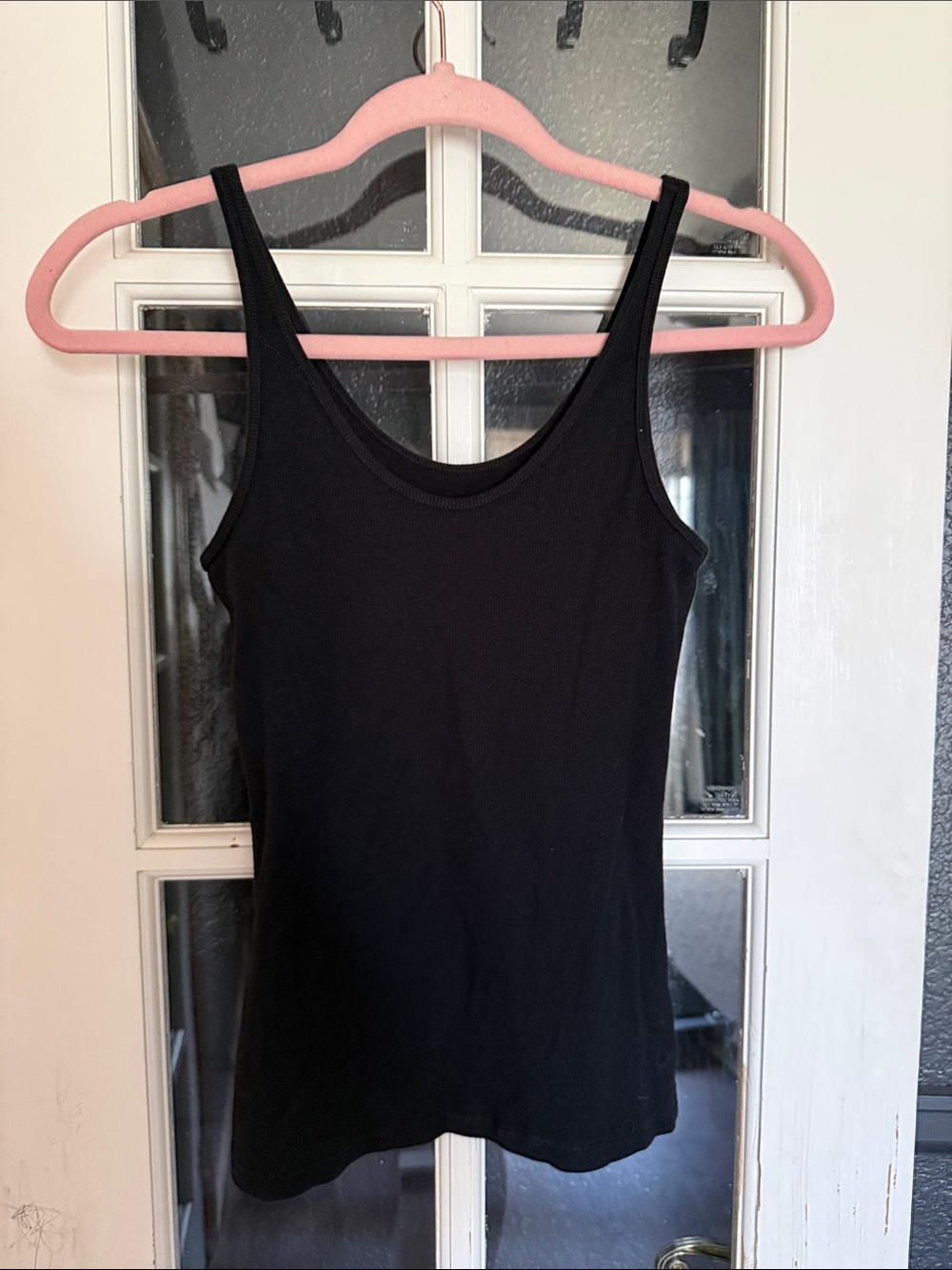 a new day Black Ribbed Scoop Neck Tank